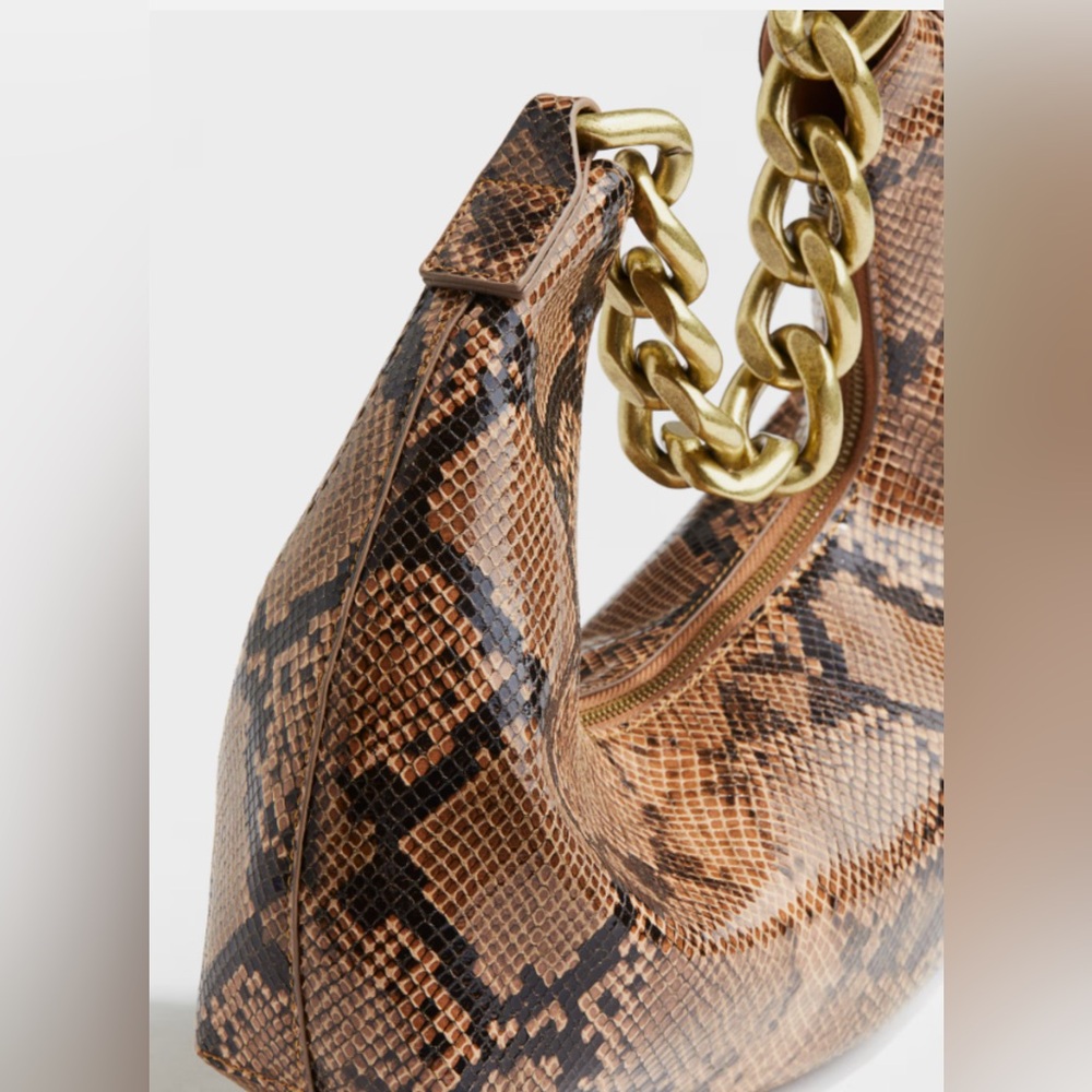 H&M 2025 Small Shoulder Bag Brown Snakeskin Patterned - H&M Original - Picture 3 of 9